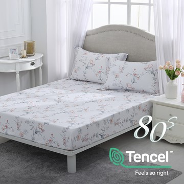 雙人特大床包枕套組/ 天絲400織/ 天絲 萊賽爾 / 玫琳 [鴻宇] 台灣製 - T20159