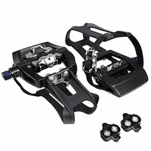 BV Bike Pedals Shimano SPD Compatible 916 with Toe Clips Peloton Pedals for Regular Shoes Toe Cages for Peloton Bike