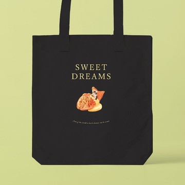 SWEET DREAMS_貓與鯛魚燒 / A3 尺寸適用托特包