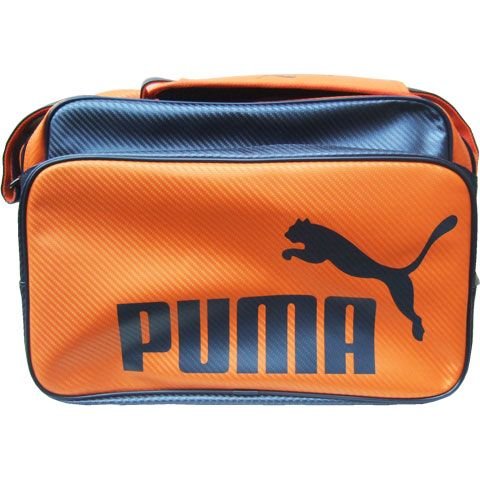 エナメルショルダーバッグM チームオレンジ×ニューネイビー 【PUMA