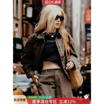 樸彩英rose同款美式潮牌字母黑色t恤女短袖2025新款酷颯風上衣服