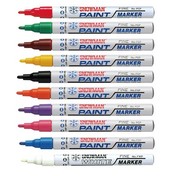 日本 雪人 細蕊 無毒性 油漆筆 白/紅/柑/黃/綠/藍/紫/咖/粉/黑 支  -  多款可選
