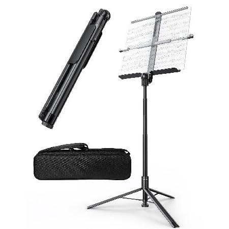 ANXRE Music Stand For Sheet Music,Innovative Non-Assembly Portable Folding Music Stand With Carrying Bag,Foldable Music Stand For Kids Adults School O