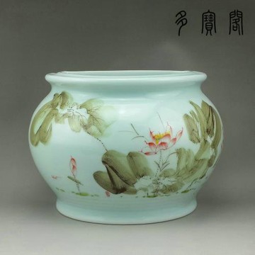 景德鎮陶瓷手繪掛瓶壁掛半瓶墻上花瓶垂吊綠蘿花盆中式水培花器