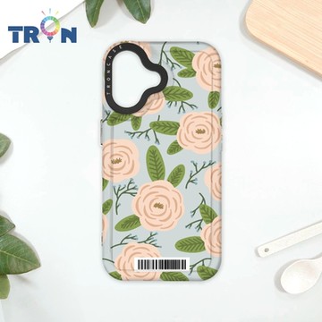 TRON IPhone 16 平塗手繪花朵D款 防摔太空載具殼 透黑 軟硬 手機殼