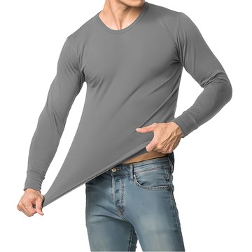 MI MI LEO 台灣製 厚刷毛保暖衣超值2件組  XL  淺灰色