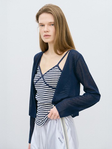 Summer Linen Cardigan [Navy]