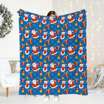 跨境圣誕節蓋毯數碼印花法蘭絨毛毯亞馬遜午睡毯溫暖空調毯