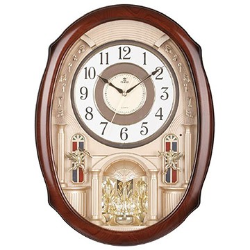 【POWER霸王鐘錶】歐洲樂隊|旋轉水晶擺錘|18首音樂報時舞台鐘-58cm