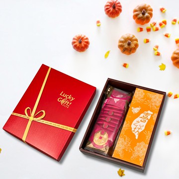 【喜之坊】圓片牛軋糖錦囊袋(15入)+蜂蜜蛋糕(1條)禮盒★送禮禮盒推薦★過年禮盒