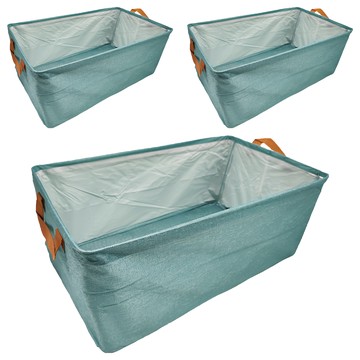 可折疊衣物分隔收納箱  47 x 28 x 20cm  綠色  3個