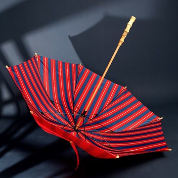 浮羽竹傘 歐式復古風傘長柄傘大2-3人竹子彎鉤條紋雙層竹桿防雨傘