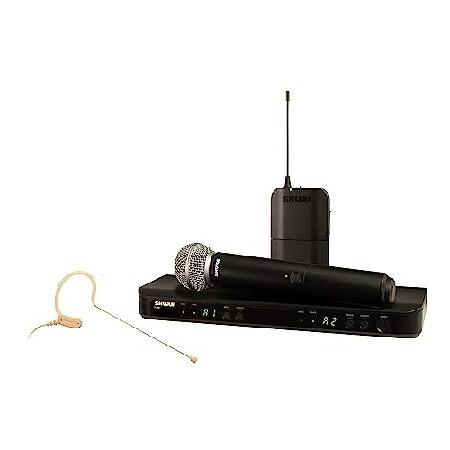 Shure BLX1288 MX153 UHF Wireless Microphone System Perfect for Church, Karaoke, Stage, Vocals 14-Hour Battery Life, 300 ft Range Includes Handhe