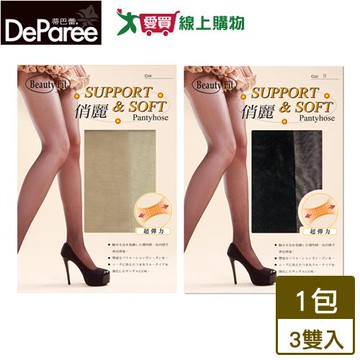 Deparee蒂巴蕾 台灣製 透氣超彈力褲襪(3雙入) 黑/膚2色 絲襪 女襪 褲襪【愛買】
