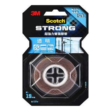 3M Scotch超強力雙面膠帶/V1909N/透明/19mmx1.5M