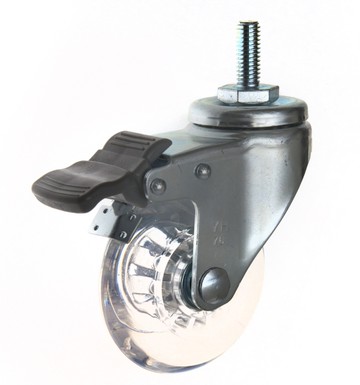 【3英吋】3吋 時尚透明輪子 螺絲3分剎車輪 萬向輪