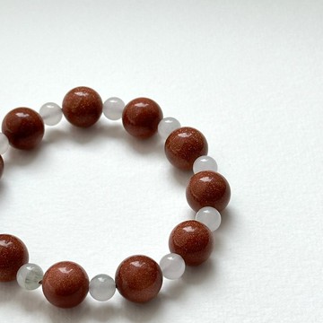 【印度傳說許願石|護身符】金砂石天山翠手鏈 機遇桃花 降低焦慮