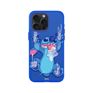 iPhone 15 Pro Max Clear 激光藍 - 迪士尼-史迪奇 Disney Stitch - 搞怪系列-怪可愛