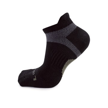 FootSpa抗菌除臭足弓加強運動船襪-Y字 - L黑灰