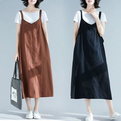 ミモレワンピース レディース ノースリーブ サロペット Aライン シンプル フェミニン 可愛い 春夏 Good Clothes