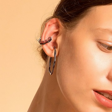 Bubble Nebula - 氣泡星雲系列 串珠小耳夾-厚鍍黑金