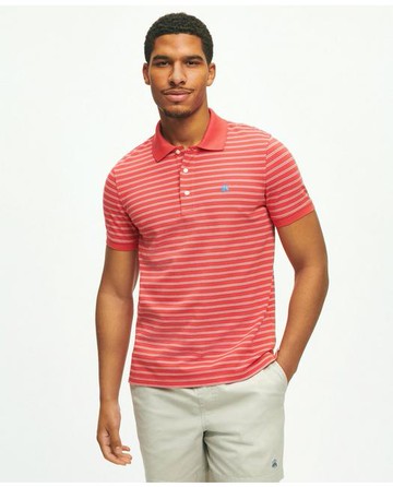 Brooks Brothers Men's Golden Fleece Striped Polo in Supima Cotton | Red | Size XS