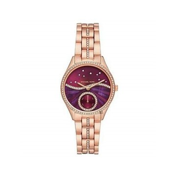【Michael Kors】Lauryn典雅氣質星空晶鑽時尚腕錶-煙霧紫/MK4437