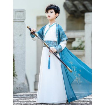 男童唐裝漢服中秋男孩中國風春秋2026新款兒童古裝秋季國學演出服