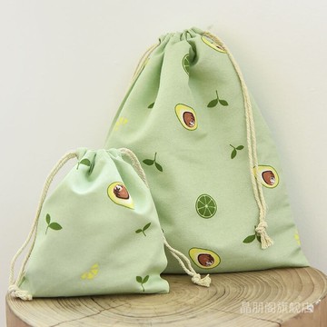小花抽拉式束口袋喜糖絨布手機收納袋鑰匙抽繩小布袋禮品袋抽繩包