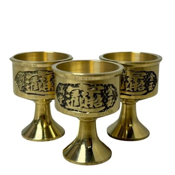 現貨供應 弘喧 供杯 銅杯 黃銅 祖先杯 神明杯 招財進寶 金玉滿堂 榮華富貴 敬茶 祭祀 供水杯 供俸 佛堂 佛前