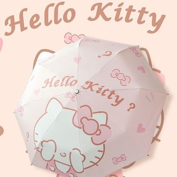 Kitty 可愛雨傘 晴雨傘🎀 凱蒂貓雨傘女可愛日系三麗鷗晴雨兩用太陽傘防紫外線 kitty雨傘 摺疊傘 遮陽傘 自動傘