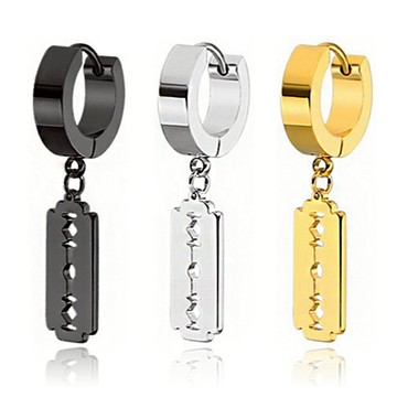 《316小舖》今天特價【S271】(優質鈦鋼耳環-朋克個性刀片耳環-單邊價/男士耳環/銀耳環/金耳環/黑耳環/男耳環)