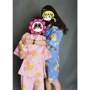純棉梭織平紋棉布兒童和服浴衣男童女童親子裝日式家居服4-1 2-2