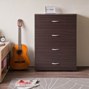 【TZUMii】時尚四抽斗櫃-胡桃木色胡桃木色