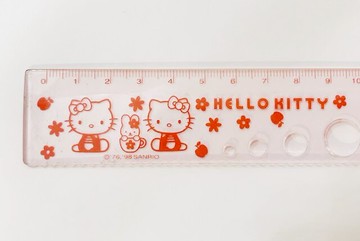【震撼精品百貨】凱蒂貓 Hello Kitty 日本SANRIO三麗鷗 KITTY 長尺/直尺(15公分)-紅蘋果#51827 震撼日式精品百貨