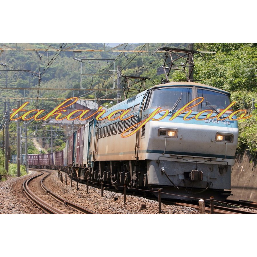 鉄道写真ＪＲ貨物ＥＦ６６形100番台電気機関車貨物列車Ｌ版サイズ商品コード５−０００６ーＬ