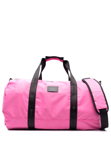 MSGM - logo-patch holdall bag - men - Polyester/Polyamide - One Size - Pink