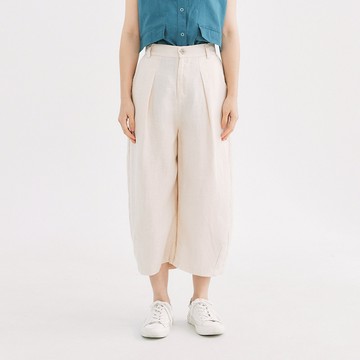 舒適絲麻蕉形褲 米白F