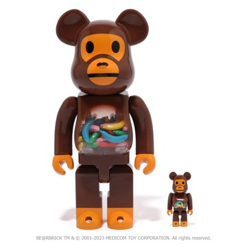BEETLE BE@RBRICK BABY MILO BAPE BANANA 猴子 香蕉 庫柏力克熊 100% 400%