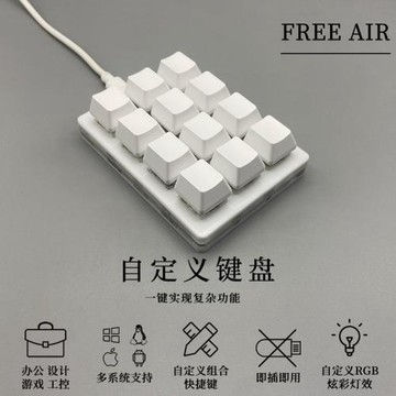 12鍵迷你usb錄音直播音小紅花效機械鍵盤音游自定義快捷鍵PS辦公