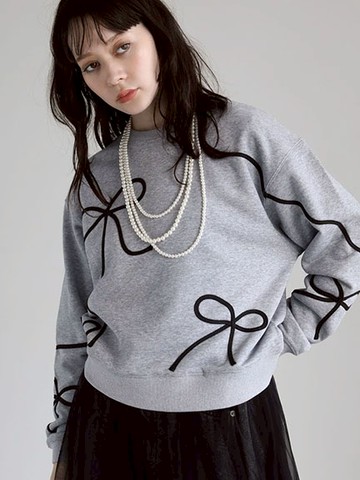 醒目刺繡蝴蝶結圖案上衣(06001054900) - Green Parks