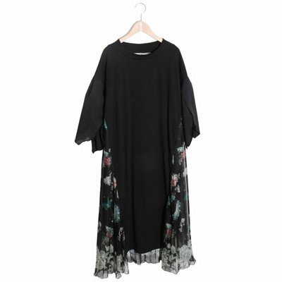 スカラー チューリップ袖プリーツ切替ワンピース レディース ネイビー M Scolar 通販 Lineポイント最大get Lineショッピング