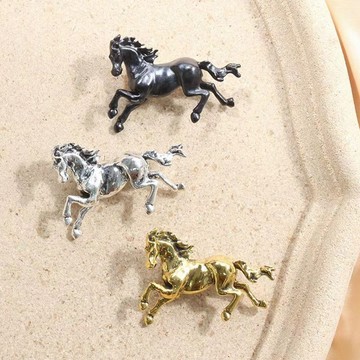 鋅合金胸針 復古生肖駿馬胸針三色馬胸花新年馬到成功