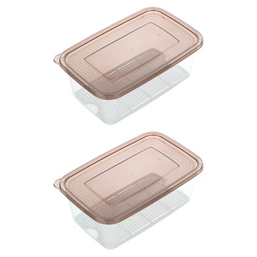 KEYWAY 清優長型瀝水保鮮盒 2.7L  2個  單件