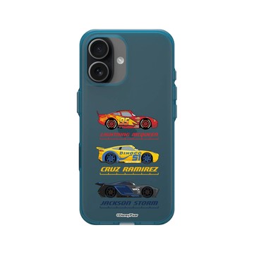 iPhone 17 Clear (相機按鈕) 夜幕藍 - 迪士尼-皮克斯 PIXAR - 汽車總動員 - 賽車圖鑑