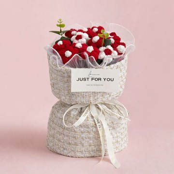 💝情人節快樂💝快速出貨【COZY PLUS+】創意手工編織玫瑰花毛線花束(附提袋)JAN14#CP2011 情人節禮物 女朋友禮物 閨蜜禮物 生日禮物