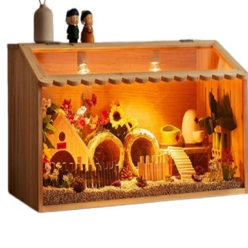 寵物籠/屋 蘆丁雞專用飼養箱 恆溫育雛保溫箱 家用造景小屋40*30*30cm