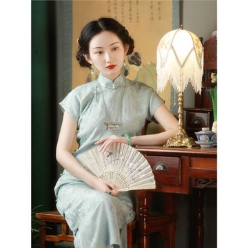 清枝韻丨一城風絮丨短袖復古民國風提花立領少女旗袍日常可穿原創