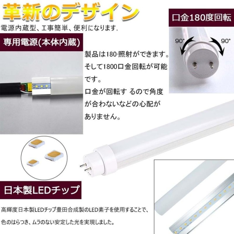 10本セット】LED蛍光灯 20w形 直管 58cm 15Ｗ G13口金 2400lm T10管径