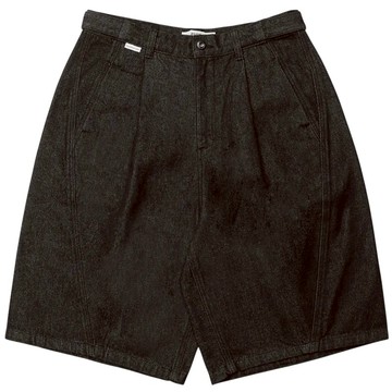 B-SIDE ONE WASHED BARREL JORTS 刀型弧線 膝下短褲 (丹寧黑色)